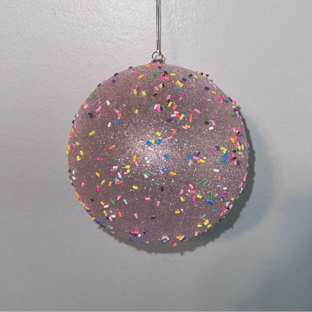 140mm Candy Sprinkle Ball Ornaments 2 Piece